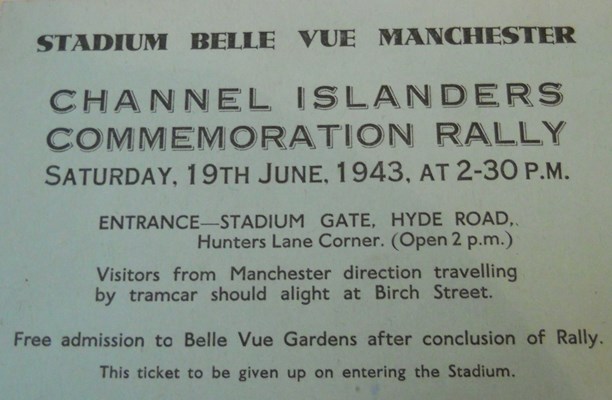 Ticket from June 1943 Channel Islanders rally